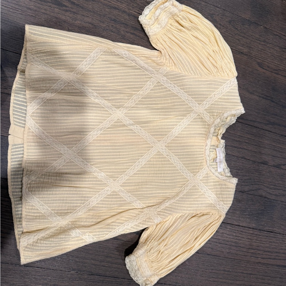 LoveShackFancy Cream Lace Blouse